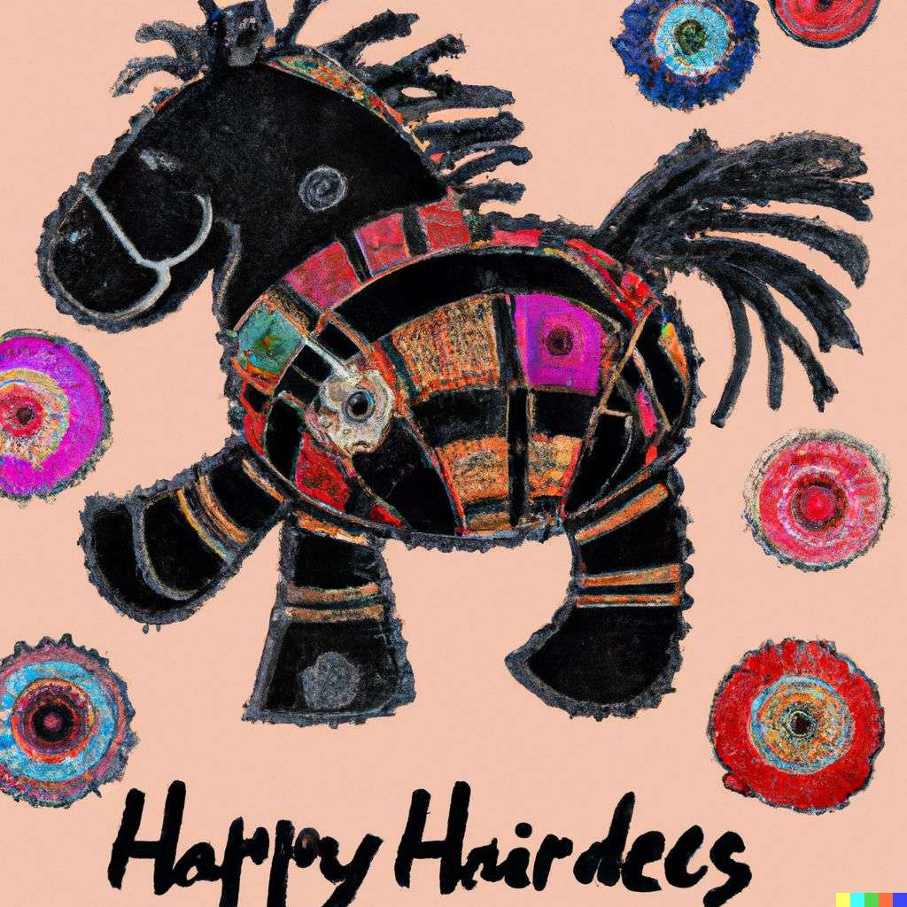 a horse, greeting card illustration